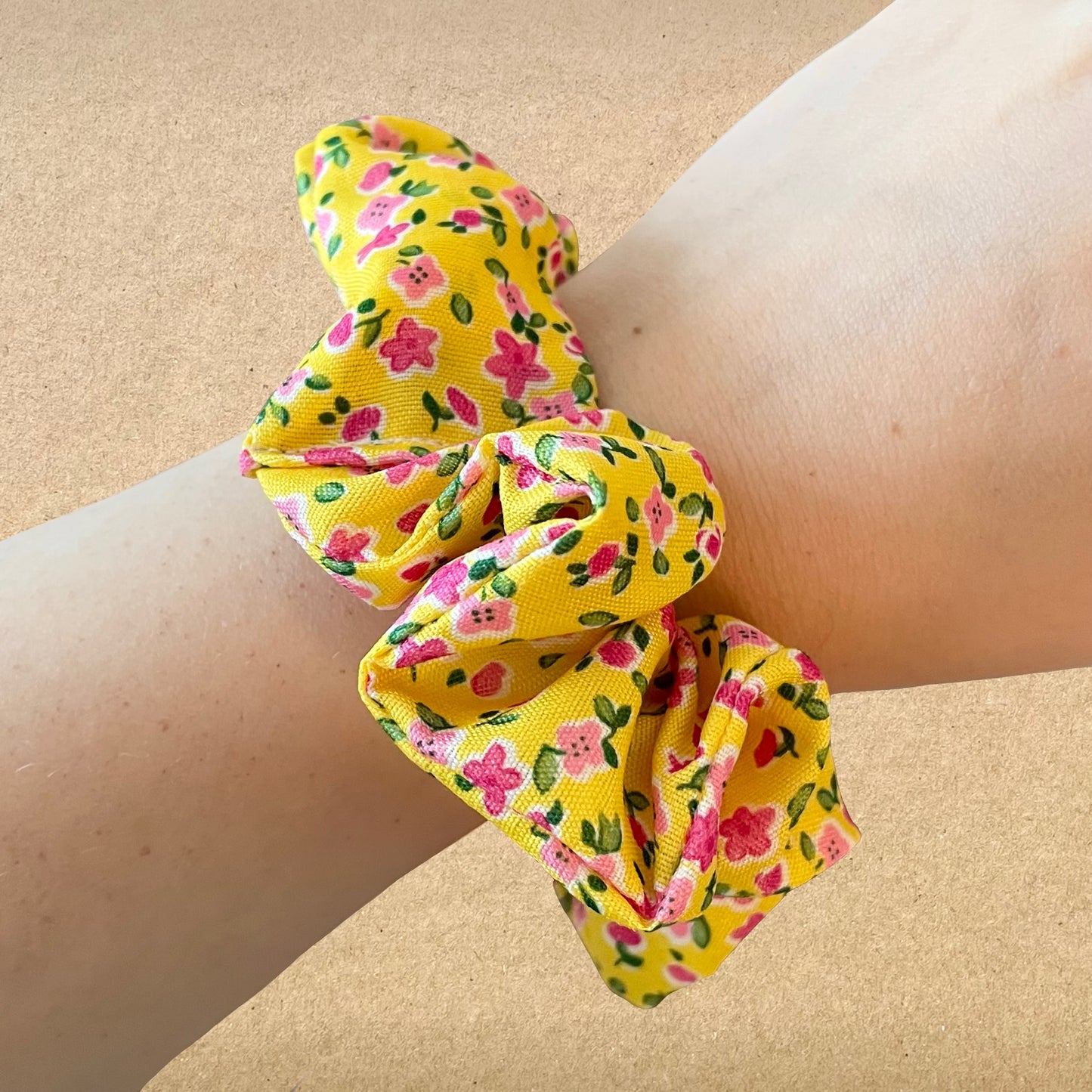 Cheerful Ditsy Floral - Recycled Scrunchie