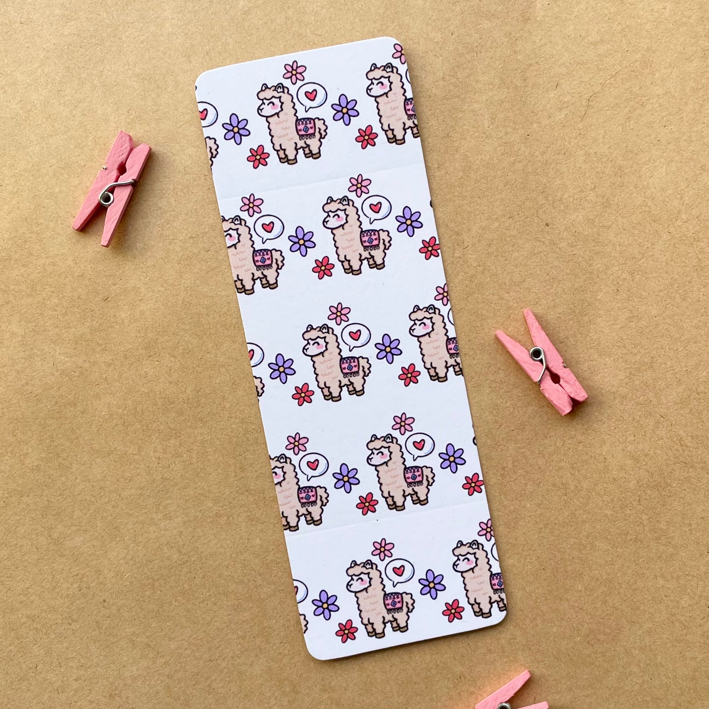 Aubrey the Alpaca - Recycled Bookmark