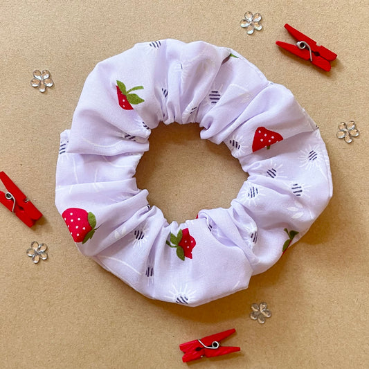 Strawberry Fields - Recycled Scrunchie