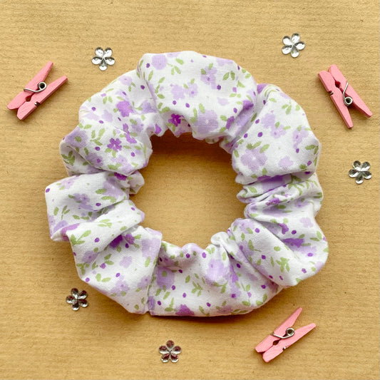 Lilac Ditsy Floral - Recycled Scrunchie