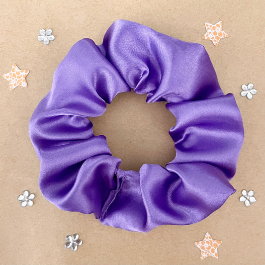 Purple Satin - Recycled Scrunchie