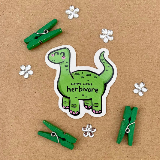 Happy Herbivore Dinosaur Sticker