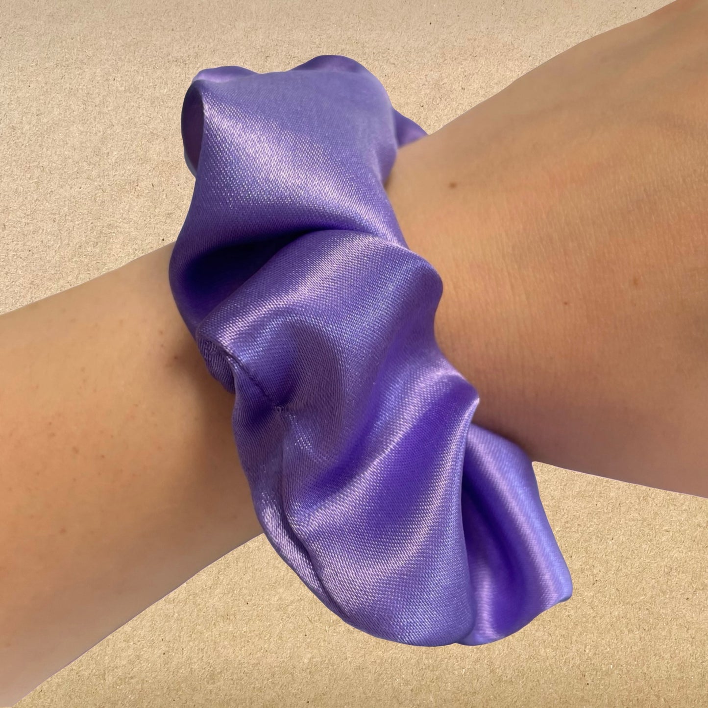 Purple Satin - Recycled Scrunchie