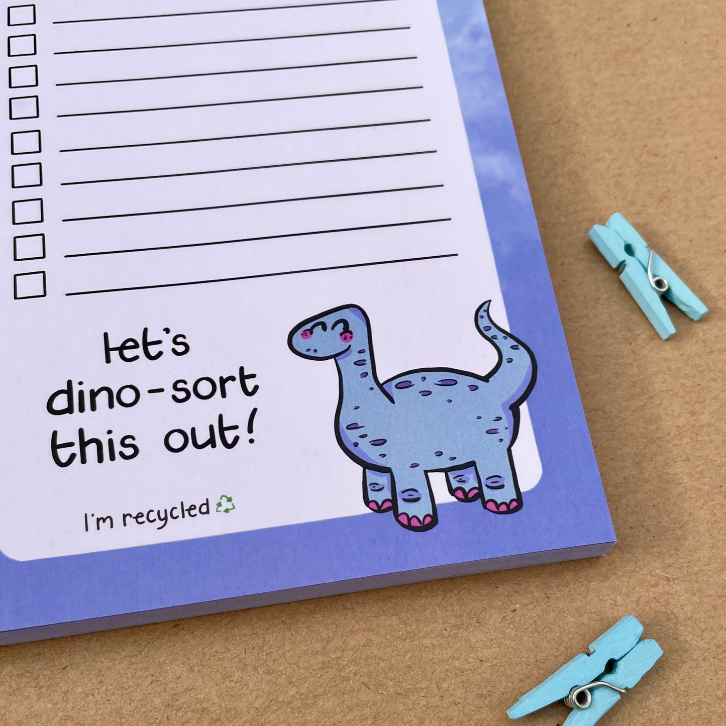 Dinosaur Multi-Purpose List Pad - A6 Recycled Notepad