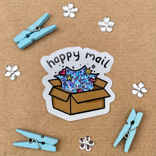 Happy Mail Glitter Sticker