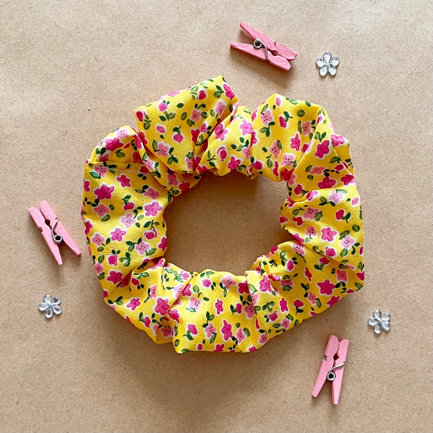 Cheerful Ditsy Floral - Recycled Scrunchie