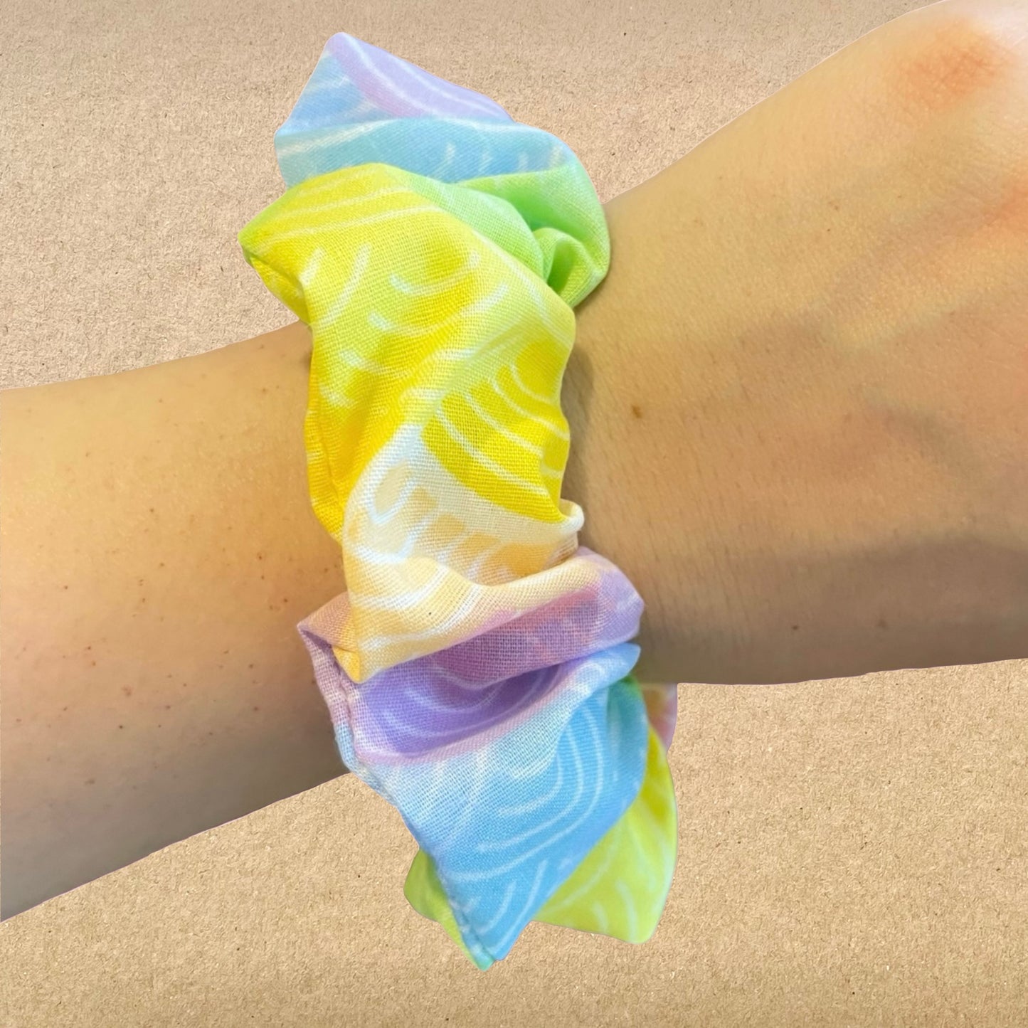 Pastel Rainbow - Recycled Scrunchie