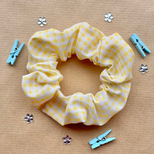 Sunshine Gingham - Recycled Scrunchie