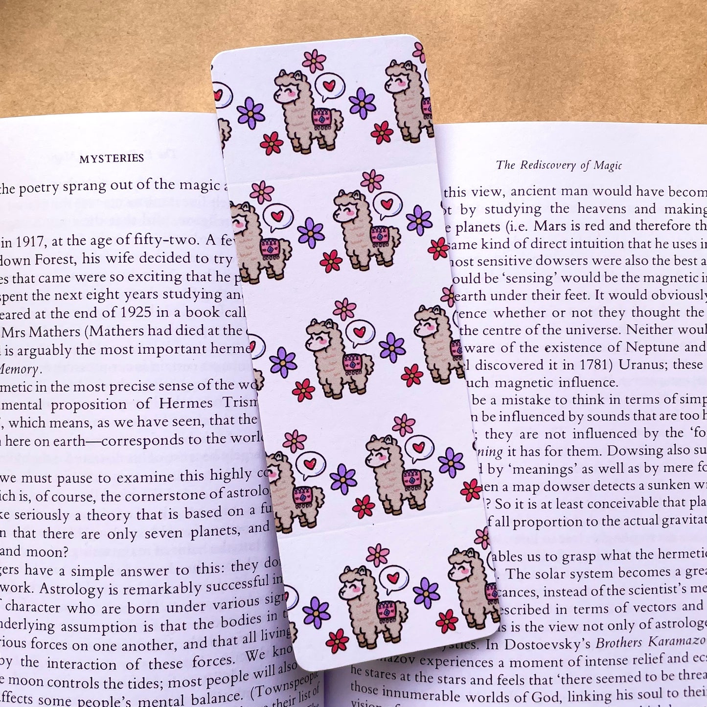 Aubrey the Alpaca - Recycled Bookmark