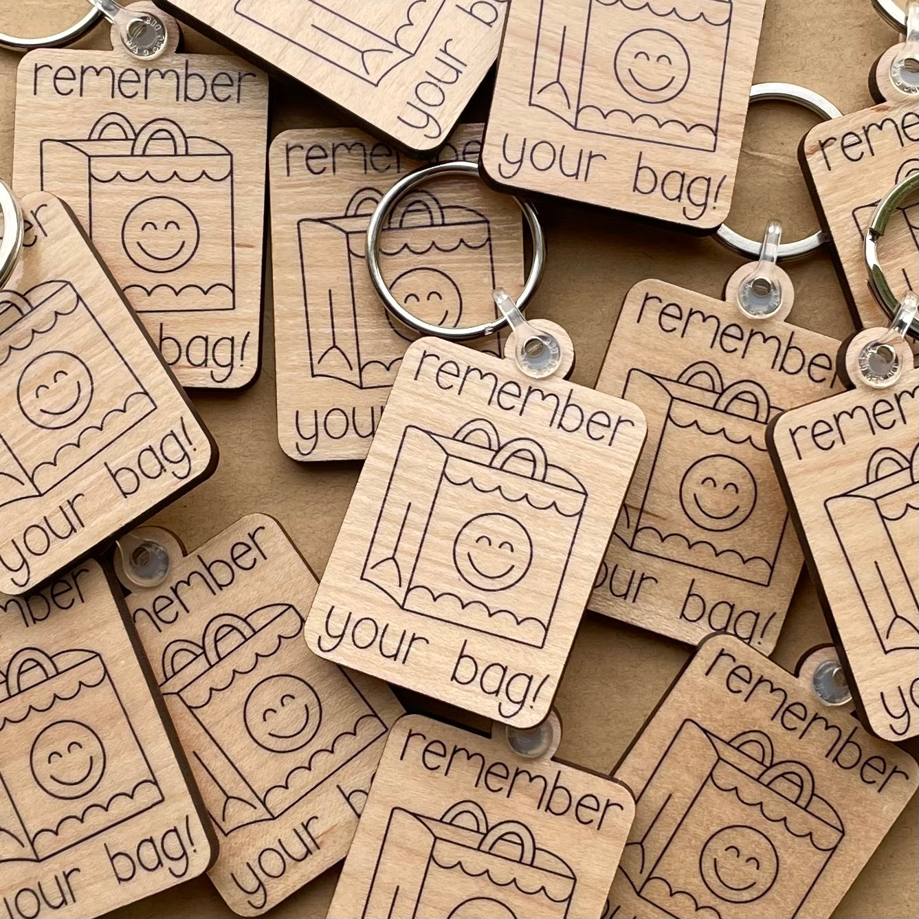 Bag for Life - Recycled Wooden Keyring