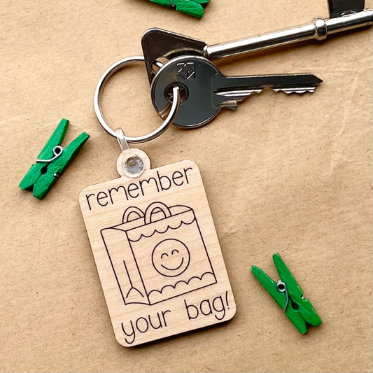 Bag for Life - Recycled Wooden Keyring