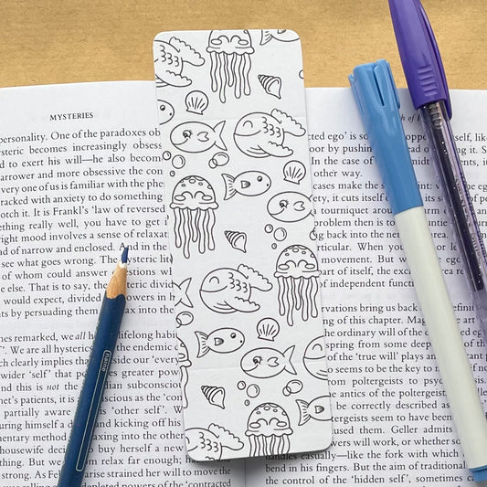 Sealife Colour-Your-Own - Recycled Bookmark