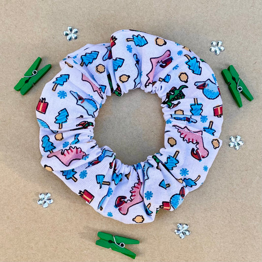 Jurassic Christmas - Recycled Scrunchie