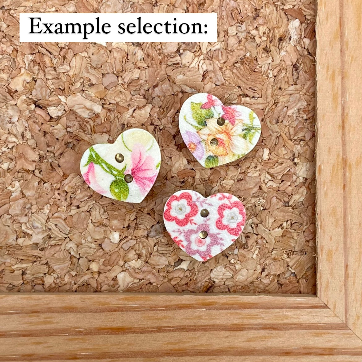 Wooden Button - 3x Upcycled Push-pins