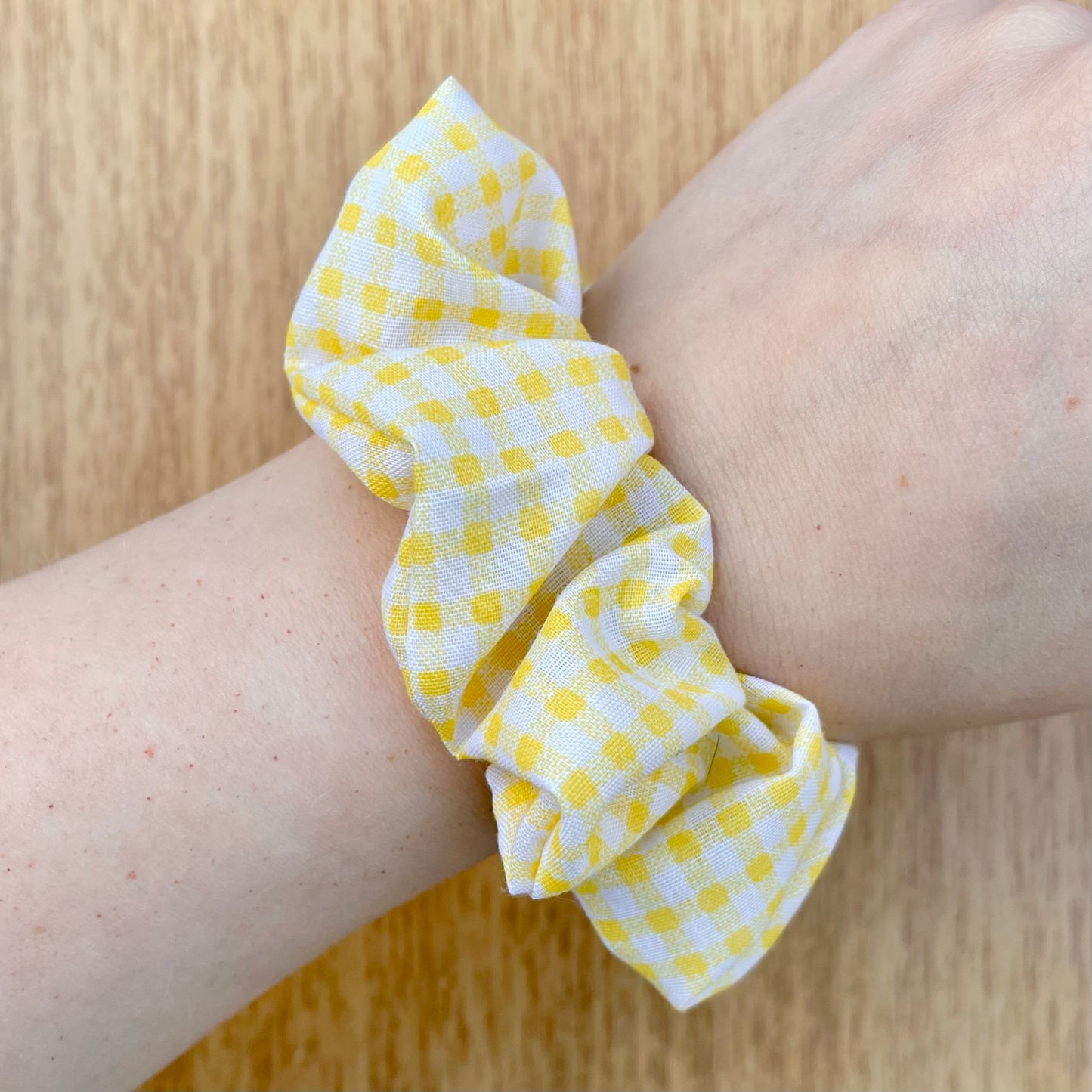 Sunshine Gingham - Recycled Scrunchie